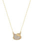 Фото #2 товара Macy's hello Kitty Diamond Pavé Cluster Pendant Necklace (1/6 ct. t.w.) in 10k Gold, 16" + 2" extender