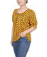 ფოტო #2 პროდუქტის Petite Printed Balloon Sleeve Top