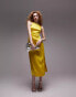 Topshop high neck cami midi dress in yellow 34 - фото #6