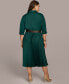 ფოტო #2 პროდუქტის Plus Size Belted Pleated Midi Dress