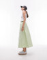 Topshop poplin midi full skirt in lime