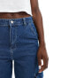 Фото #4 товара DTT Dom straight leg cargo jeans in mid blue wash