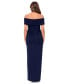 Фото #2 товара Women's Off-The-Shoulder Ruched Side-Slit Gown