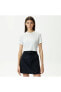 Фото #1 товара Sportswear Air Slim-Fit Printed Cropped Short-Sleeve Beyaz Kadın T-shirt