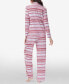 ფოტო #2 პროდუქტის Women's Printed Long Sleeve Notch-Collar Pajama Set, 2 Piece