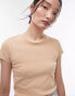 Topshop longline everyday tee in neutral Бежевый, M - EU 40-42 - фото #2