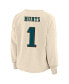 Women's Jalen Hurts Oatmeal Philadelphia Eagles Plus Size Name Number Crew Pullover Sweatshirt