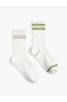 2'li Soket Çorap Seti Şerit Detaylı