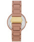 ფოტო #2 პროდუქტის Women's Quartz Tan Rubberized Alloy Link Bracelet Watch, 40.5mm