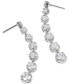 Silver-Tone Graduated Cubic Zirconia Linear Drop Earrings, Created for Macy's