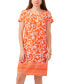 ფოტო #3 პროდუქტის Women's Printed Cap-Sleeve Round-Neck Swing Dress