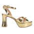 Фото #1 товара Chinese Laundry Theena Metallic Platform Ankle Strap Dress Womens Gold Dress Sa