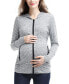 ფოტო #1 პროდუქტის Maternity Striped Hooded Active Jacket