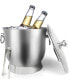 Фото #1 товара Stainless Steel Ice Bucket with Ice Tongs, Scoop, Lid - 3.3 L