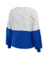 ფოტო #2 პროდუქტის Women's White, Royal Los Angeles Rams Lighweight Modest Crop Color-Block Pullover Sweater