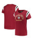 Фото #1 товара Women's Garnet Florida State Seminoles Plus Size Striped Tailgate Crew Neck T-shirt