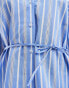 Mango stripe co-ord shirt in blue and white