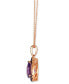 ფოტო #2 პროდუქტის Multi-Gemstone (2-1/5 ct. t.w.) & Nude Diamond (1/6 ct. t.w.) Pear Halo Adjustable 20" Pendant Necklace in 14k Rose Gold