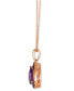 Multi-Gemstone (2-1/5 ct. t.w.) & Nude Diamond (1/6 ct. t.w.) Pear Halo Adjustable 20" Pendant Necklace in 14k Rose Gold