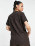 Фото #2 товара adidas Originals Luxe Lounge loose fit t-shirt in dark brown