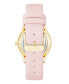 Фото #2 товара Women's Quartz Pink Faux Leather Band Watch, 36mm