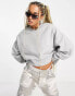 Фото #1 товара Nike – Kastenförmiges Oversize-Sweatshirt mit kleinem Swoosh-Logo in Grau