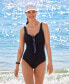 ფოტო #4 პროდუქტის Women's Shirred Zip-Front One-Piece Swimsuit