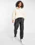 Missguided hybrid borg fleece sweatshirt in cream