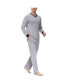ფოტო #3 პროდუქტის Men's Heat retaining Two Piece V-Neck & Lounge Pants Pajama Set