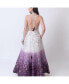 ფოტო #2 პროდუქტის Women's Lavender Ombre Floral Gown with Intricate Hand Embellished Neckline