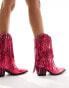 Фото #4 товара Azalea Wang Ranger tassled western boot in fuschia