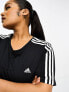 Фото #2 товара adidas Sportswear Plus Essential 3 Stripe t-shirt in black