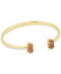 ფოტო #1 პროდუქტის 14k Gold-Plate Stone Cuff Bangle Bracelet