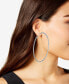 ფოტო #2 პროდუქტის Cubic Zirconia Large Skinny Hoop Earrings, 3.54" in Silver and Gold Plate
