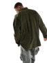 COLLUSION cord overshirt in khaki