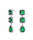 Long Geometric Green Teardrop CZ Statement Chandelier Earrings For Women Prom