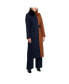ფოტო #3 პროდუქტის Women's Wool Blend Color Block Coat with Detachable Faux Fur Collar