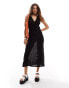 Reclaimed Vintage crochet beach maxi dress with keyhole in black Черный, M - EU 40-42 - фото #1