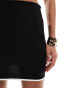 Kaiia contrast trim mini skirt co-ord in black