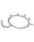 ფოტო #4 პროდუქტის Rhodium-Plated Mixed Crystal Charm Link Bracelet