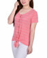 Women's Short Sleeve Tie Front Top