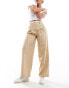 Miss Selfridge boxer waistband wide leg trouser in camel