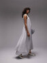 Фото #3 товара Topshop denim chiffon dress in grey and white