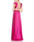 ფოტო #5 პროდუქტის Women's Ieena Pleated Ruffled Cap Sleeve Cut Out Lace Up Gown