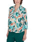 Petite Abstract Leaf 3/4-Sleeve Shirt