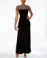 Фото #1 товара Women's Illusion Beaded-Trim A-Line Gown