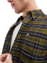 Lyle & Scott icon logo check flannel shirt in glenshee burgundy