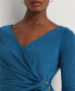 ფოტო #4 პროდუქტის Women's Faux-Wrap Sheath Dress