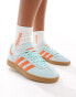 Фото #1 товара adidas Originals Handball Spezial trainers in aqua and orange with gum sole