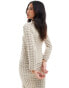 Vero Moda Petite textured long sleeved top co-ord in beige